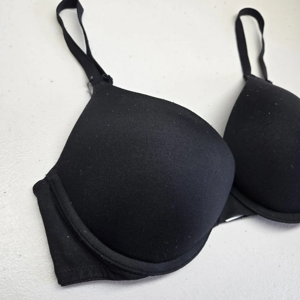 PINK‎ Victoria's Secret Women Bra 34D Black Push Up Underwired Strap